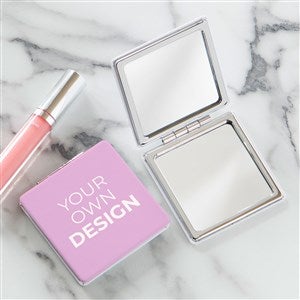 Design Your Own Personalized Compact Mirror- Pastel Pink - 40642-PP