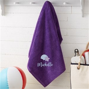 Beach Fun Embroidered 35x60 Beach Towels- Purple - 40650-P
