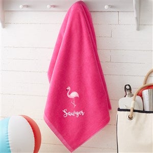 Beach Fun Embroidered 36x72 Beach Towels- Hot Pink - 40650-HPL
