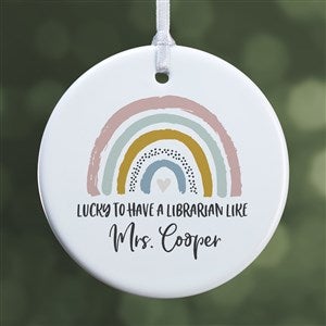 Boho Rainbow Teacher Personalized Ornament- 2.85quot; Glossy - 1 Sided - 40655-1S