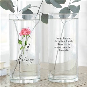 Birth Month Flower Personalized 7.5quot; Flower Vase - 40669