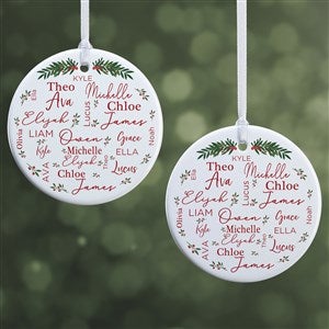 Merry Family Personalized Ornament- 2.85 Glossy - 2 Sided - 40673-2S