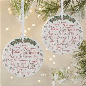 Merry Family Personalized Christmas Ornament - Large 2 Sided - 40673-2L