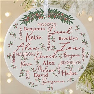 Merry Family Personalized Ornament-3.75 Matte - 1 Sided - 40673-1L