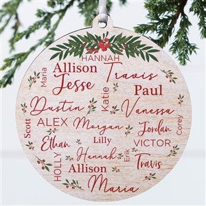 Merry Family Personalized Ornament-3.75 Wood - 1 Sided - 40673-1W