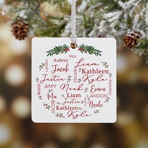 Merry Family Personalized Metal Christmas Ornament - 40673-1M