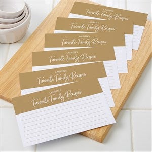 Family Favorite Recipes- Set of 24 Personalized 4quot; x 6quot; Recipe Cards - 40713-C
