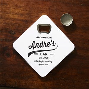 Groomsman Brewing Co. Personalized Beer Bottle Opener Coaster - 40722