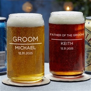 The Groomsman Wedding Engraved 16oz. Beer Can Glass - 40751-B