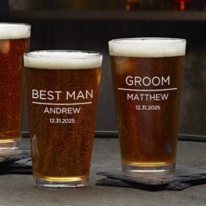 The Groomsman Wedding Engraved 16oz. Pint Glass - 40751-PG