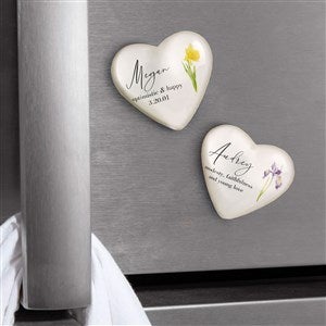 Birth Month Flower Personalized Acrylic Heart Magnet - 40777