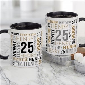 Repeating Birthday Personalized Coffee Mug 11 oz.- Black - 40815-B