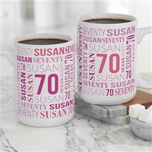 Repeating Birthday Personalized Coffee Mug 15 oz.- White - 40815-L