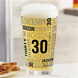 Repeating Birthday Personalized 16oz. Pint Glass - 40822-G