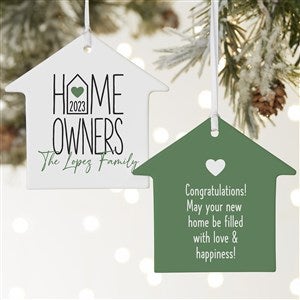 Home Owners Personalized House Ornament- 3.75quot; Matte - 2 Sided - 40856-2L