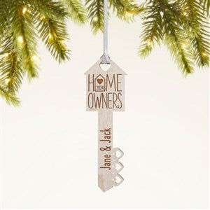 Home Owners Personalized Wood Key Ornament- Whitewash - 40857-W