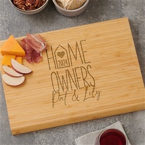 Home Owners Personalized Bamboo Cutting Board- 10x14 - 40859