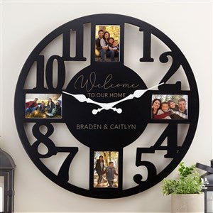 Personalized Picture Frame Wall Clock - Black - Entryway Collection - 40872-B