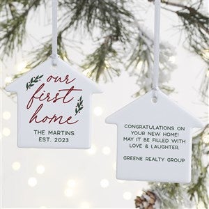 Our First Home Personalized House Ornament- 3.25quot; Glossy - 2 Sided - 40886-2