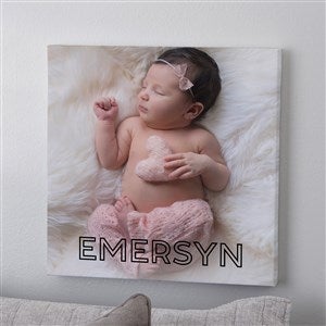 Name  Photo Portrait Personalized Photo Canvas Print - 12quot; x 12quot; - 40898-12x12