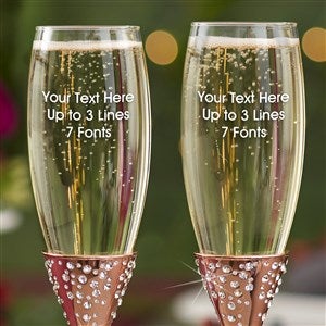 Champagne Flute, Glitter Rose Gold