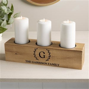Laurel Initial Personalized 3 pc. Wood Pillar Candle Holder - 41038