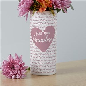 Family Heart Personalized White Flower Vase - 41103