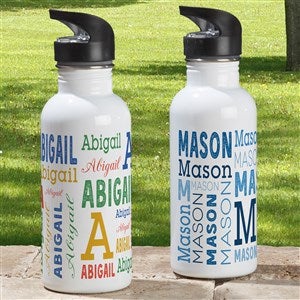 Trendy Repeating Name Personalized 20 oz. Water Bottle - 41128