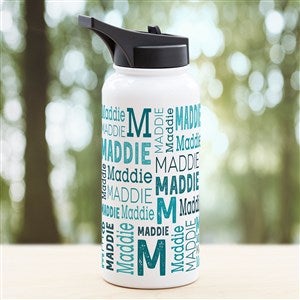 Trendy Repeating Name Personalized Insulated 32 oz. Water Bottle - 41129-L