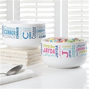 Trendy Repeating Name Personalized 14 oz. Snack Bowl - 41133