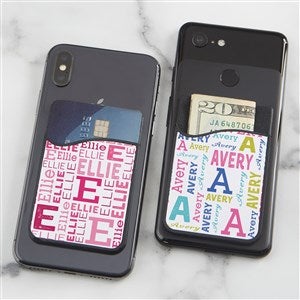 Trendy Repeating Name Personalized Cell Phone Wallet - 41136