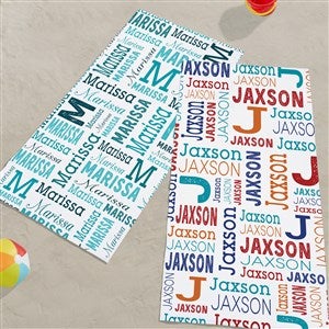 Trendy Repeating Name Personalized 30x60 Beach Towel - 41137