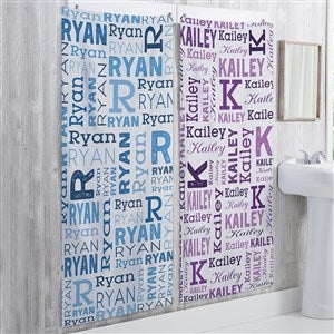 Trendy Repeating Name Personalized 30x60 Bath Towel - 41139