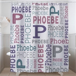 Trendy Repeating Name Personalized Shower Curtain - 41142