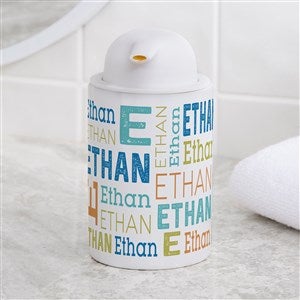 Trendy Repeating Name Personalized Ceramic Soap Dispenser - 41147
