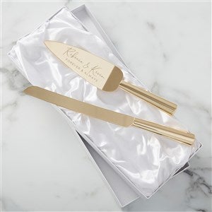 Personalized Wedding Cake Knife and Server Set White Quartz Handles  Engraved Gold Cake Serving Set Black Wedding Cake Knife and Server 