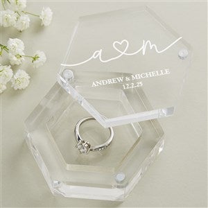 Drawn Together By Love Personalized Acrylic Ring Box - 41247