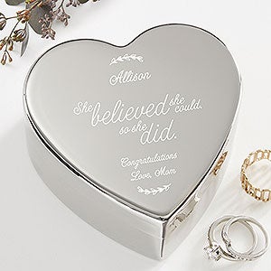 Inspiration For Her Personalized Silver Heart Keepsake Box - 41265