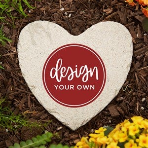Design Your Own Personalized Small Heart Garden Stone - 5.75quot; x 5.75quot;- White - 41308-W