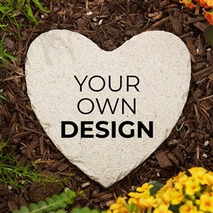 Design Your Own Personalized Small Heart Garden Stone - 5.75quot; x 5.75quot;- White - 41308-W