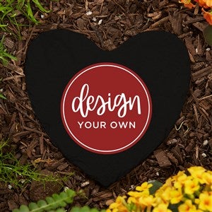 Design Your Own Personalized Small Heart Garden Stone - 5.75quot; x 5.75quot;- Black - 41308-BL