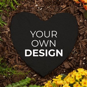 Design Your Own Personalized Small Heart Garden Stone - 5.75quot; x 5.75quot;- Black - 41308-BL