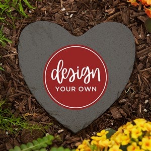 Design Your Own Personalized Small Heart Garden Stone - 5.75quot; x 5.75quot;- Grey - 41308-GR