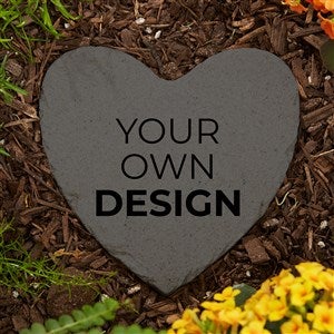 Design Your Own Personalized Small Heart Garden Stone - 5.75quot; x 5.75quot;- Grey - 41308-GR