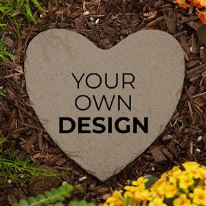 Design Your Own Personalized Small Heart Garden Stone - 5.75quot; x 5.75quot;- Tan - 41308-T