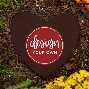 Design Your Own Personalized Small Heart Garden Stone - 5.75quot; x 5.75quot;- Brown - 41308-BR