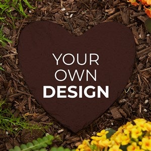 Design Your Own Personalized Small Heart Garden Stone - 5.75quot; x 5.75quot;- Brown - 41308-BR