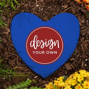 Design Your Own Personalized Small Heart Garden Stone - 5.75quot; x 5.75quot;- Blue - 41308-B