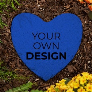 Design Your Own Personalized Small Heart Garden Stone - 5.75quot; x 5.75quot;- Blue - 41308-B