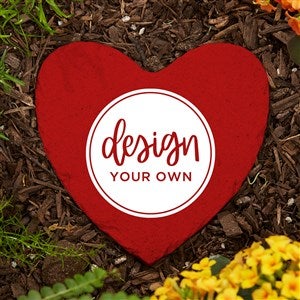 Design Your Own Personalized Small Heart Garden Stone - 5.75quot; x 5.75quot;- Red - 41308-R